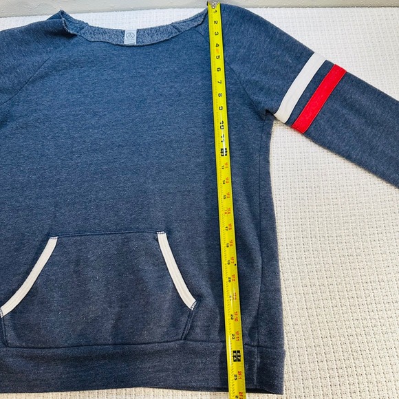 Alternative Earth Blue Striped Sleeve Sweatshirt Pullover Women's‎ XL -sporty - Picture 10 of 12